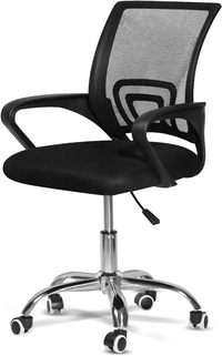 SKY-TOUCH SKY TOUCH Office Chair,Comfort Ergonomic Height Adjustable Desk Chair with Lumbar Support Backrest Black